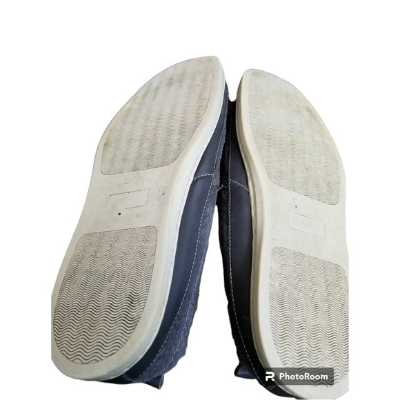 Modern Fiction Men's Gray Leather Loafers US Size 11 RAND Woven Comfort Slip On - Picture 5 of 7